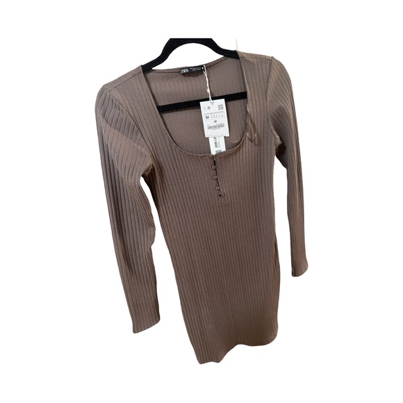 Zara brown dress. Size Medium, new never worn with tag. - Picture 1 of 3